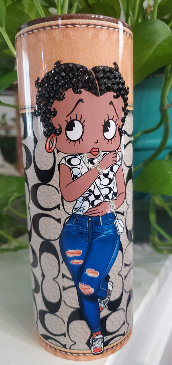 Betty Boop Blue with Glitter Tumbler Cup by Britto - Artreco