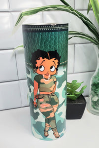 Betty Boop Green with Glitter Tumbler Cup by Britto - Artreco