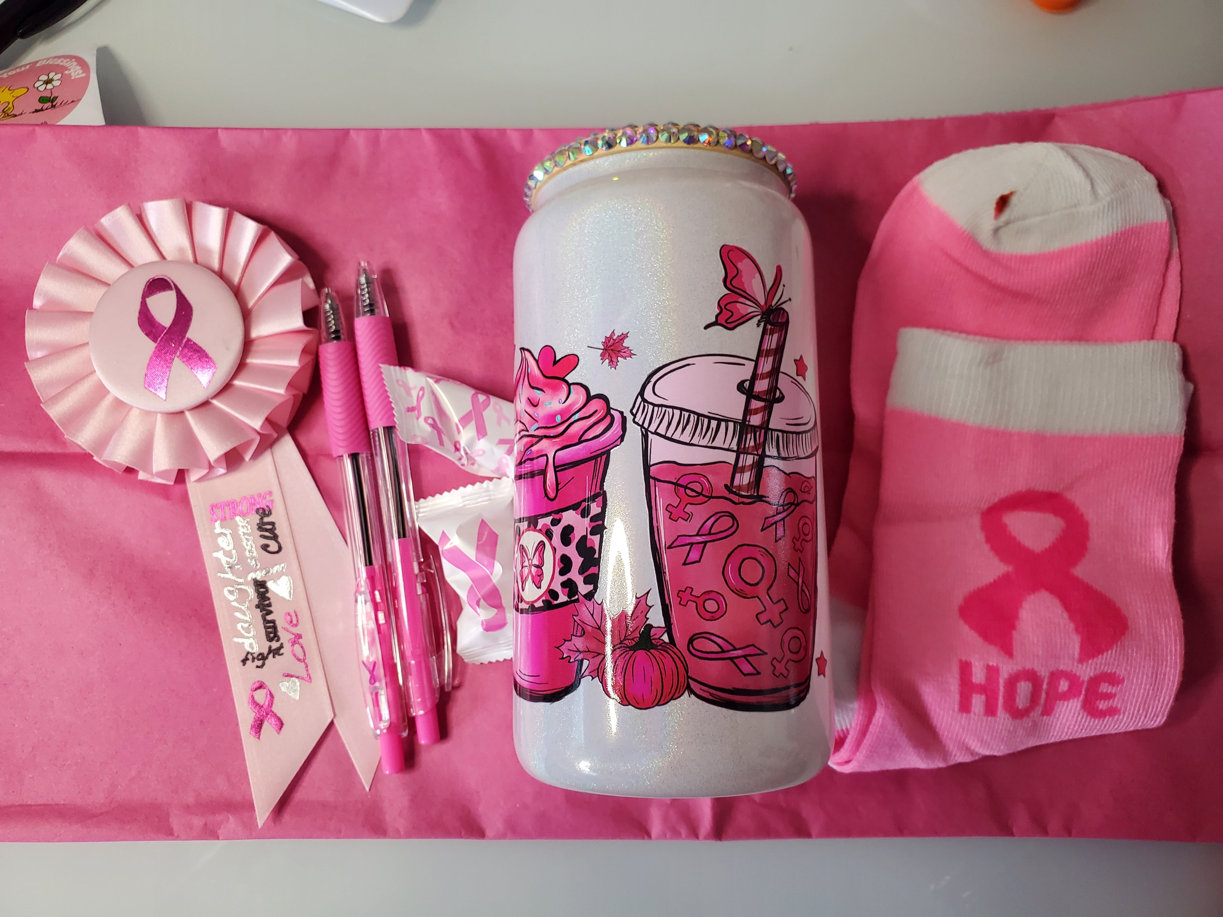 Breast Cancer Blinged Can/Box