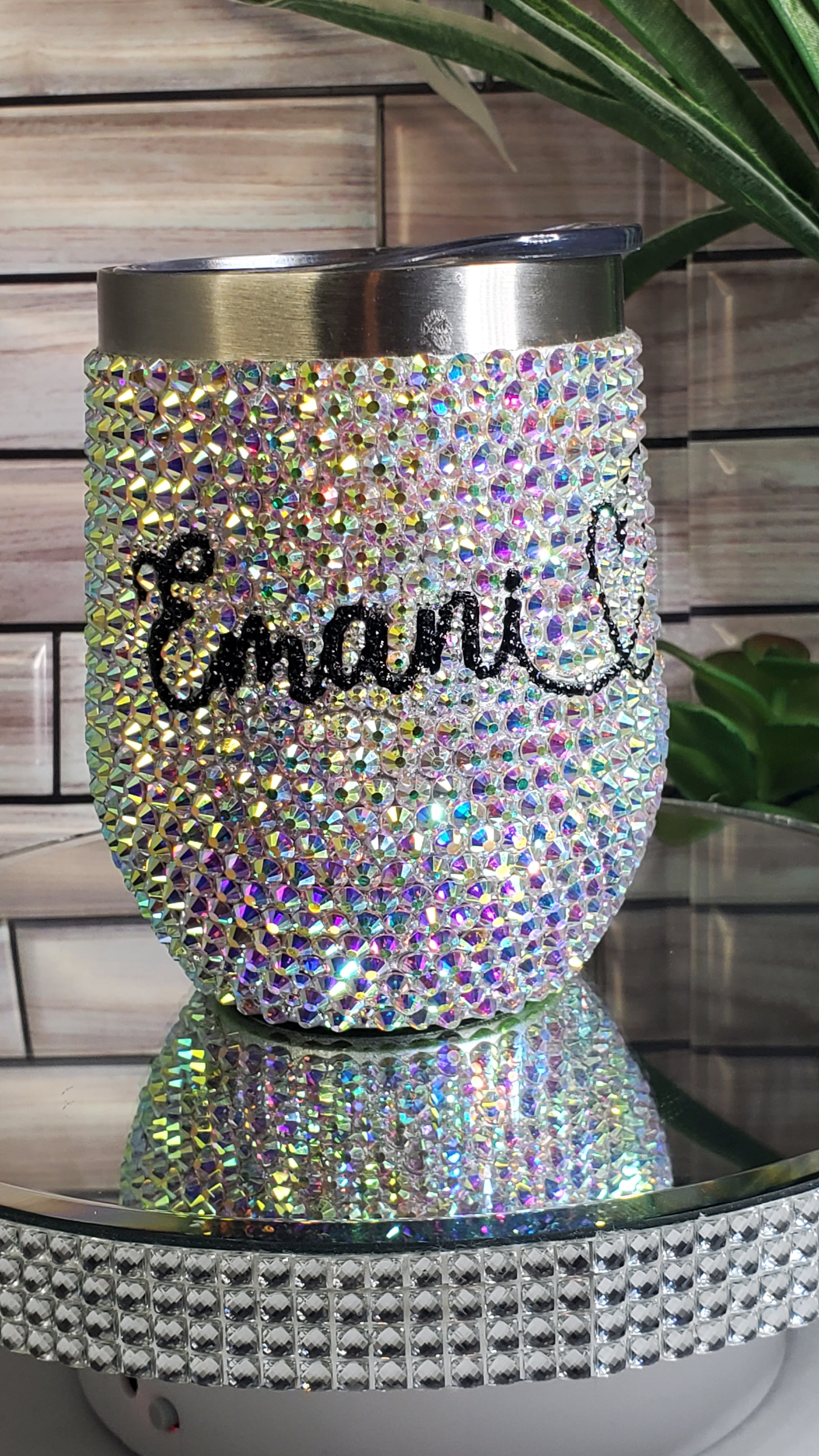 20oz Stainless Steel Blinged Stemless Wineglass