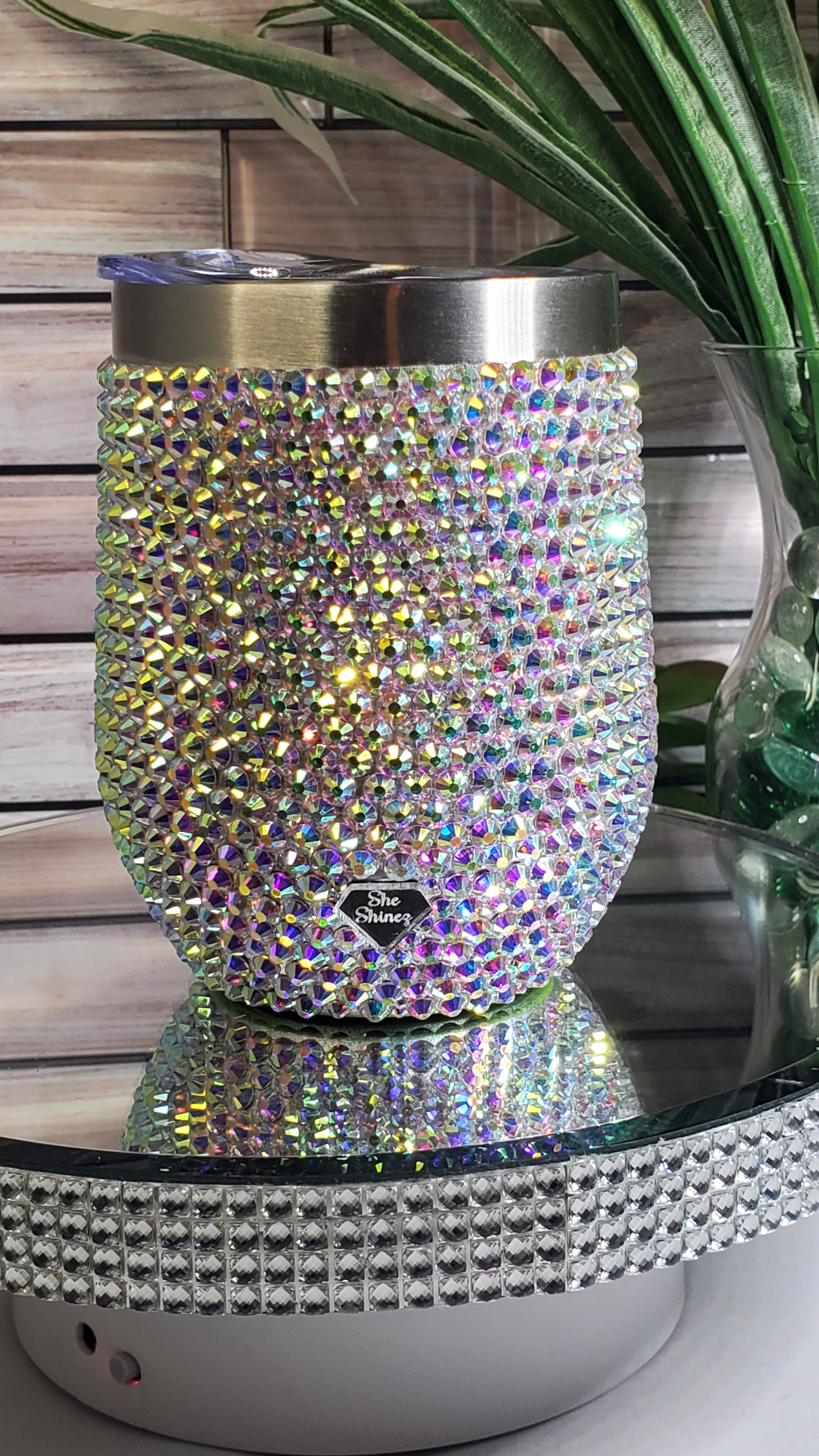 20oz Stainless Steel Blinged Stemless Wineglass