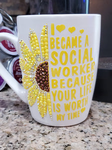 Social Worker/Nurse Sunflower Coffee Mug